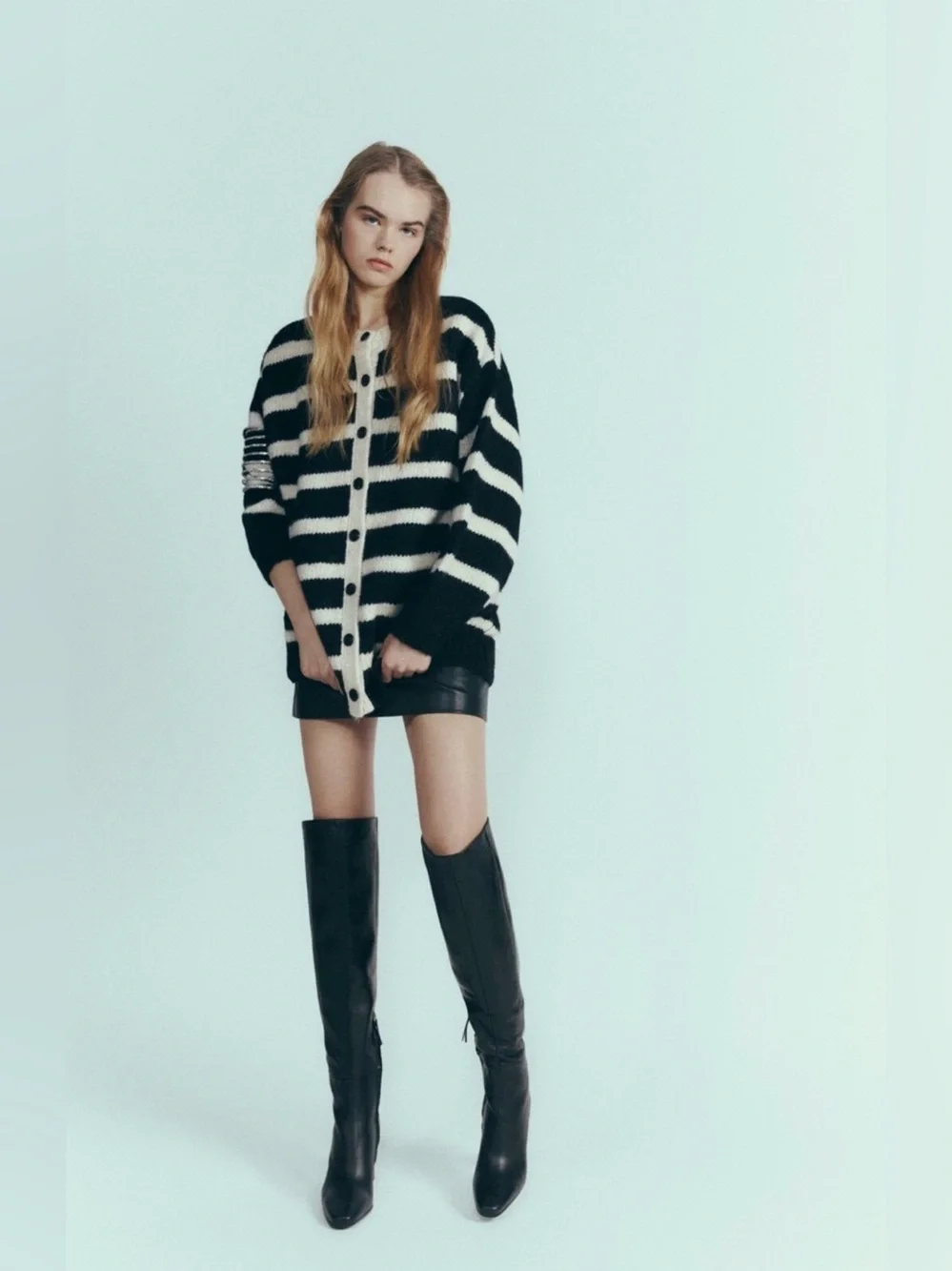 Zara Over The Knee Long Leather Boots